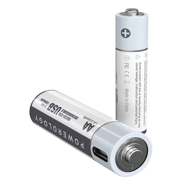 باتری قلمی قابل شارژ پاورلوجی مدل Powerology PRUBAA4 (بسته ۴ عددی)
