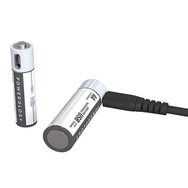 باتری قلمی قابل شارژ پاورلوجی مدل Powerology PRUBAA4 (بسته ۴ عددی)